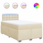 vidaXL Sommier à lattes de lit avec matelas Crème 120x200 cm Tissu