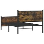vidaXL Cadre de lit en métal sans matelas chêne fumé 100x190 cm