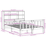 vidaXL Lit bibliothèque sans matelas cire marron 150x200cm bois massif