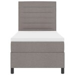 vidaXL Lit à ressorts avec matelas Taupe 80 x 200 cm tissu