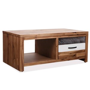 vidaXL Table basse Bois d'acacia massif 90x50x37 5 cm