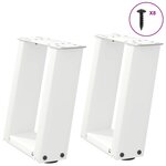 vidaXL Pieds de table basse en U 2 pièces Blanc 30 x (30-31) cm Acier