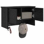 vidaXL Porte-manteau mural avec étagère Chêne noir 50 x 20 x 30 cm