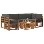vidaXL Ensemble de canapés d'extérieur 7 Pièces Naturel et Anthracite