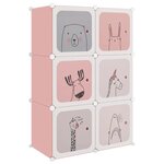 vidaXL Armoire de rangement pour enfants avec 6 cubes Rose PP