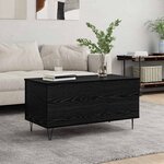 vidaXL Table basse Chêne noir 90 x 44.5 x 45 cm Bois d'ingénierie