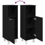 vidaXL Cabinet de salle de bain avec porte Chêne noir 30 x 30 x 95 cm