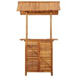 vidaXL Table de bar d'extérieur avec toit 113x106x217 cm Bois d'acacia