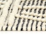 vidaXL Tapis en laine tissée à la main 120x170 cm Noir/Blanc