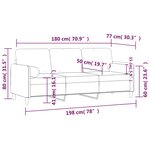 vidaXL Canapé 3 places avec oreillers décoratifs bleu 180 cm velours