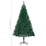vidaXL Arbre de Noël artificiel avec branches épaisses vert 210 cm PVC