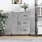 vidaXL Buffet gris béton 69 5x34x90 cm bois d'ingénierie