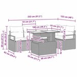 vidaXL Ensemble de canapé de jardin 6 Pièces Gris clair 100 x 55 x 73 cm