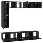 vidaXL Ensemble meuble TV 8 Pièces Chêne noir 190.5 x 28.5 x 151 cm