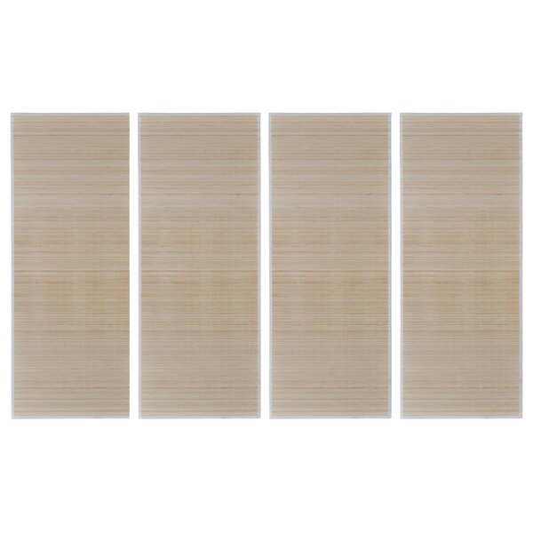 vidaXL Tapis rectangulaires Bambou naturel 4 Pièces 120x180 cm