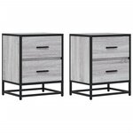 vidaXL Tables de chevet 2 Pièces sonoma gris 40x31x50 cm bois ingénierie