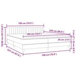 vidaXL Sommier à lattes de lit et matelas et LED vert foncé 180x220cm velours