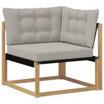vidaXL Canapé d'angle extérieur Bois d'Acacia Massif Blanc