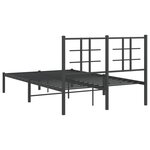 vidaXL Cadre de lit métal avec tête de lit noir 120x190 cm