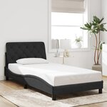 vidaXL Cadre de lit avec LED sans matelas noir 100x200 cm velours