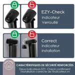 Extra haute barrière de sécurité rétractable 60 à 140 cm Hauteur 90 cm - Noir