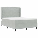 vidaXL Lit à ressorts avec matelas Gris clair 190 x 140 cm Polyester