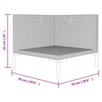 vidaXL Canapé de jardin avec coussins Résine tressée demi-ronde