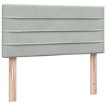 vidaXL Sommier à lattes de lit et matelas et LED gris clair 90x210 cm velours