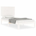 vidaXL Cadre de lit sans matelas blanc 100x200 cm bois de pin massif