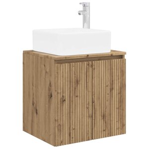 vidaXL Vanité de lavabo mural Chêne artisanal 53 x 35 x 63 cm