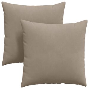 vidaXL Coussins de canapé 2 pc tissu Taupe 60 x 60 cm