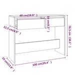 vidaXL Table console Chêne sonoma 100x35x76 5 cm Aggloméré