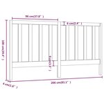 vidaXL Tête de lit 206x4x100 cm Bois massif de pin