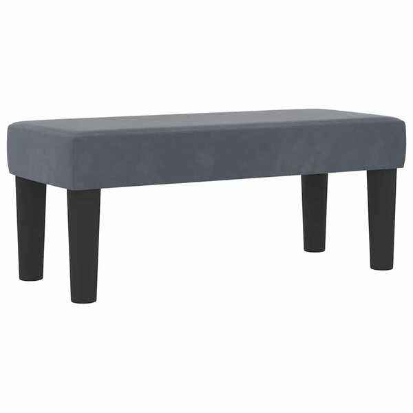 vidaXL Lit à ressort avec matelas et banc gris foncé 80x200 cm velours