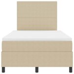 vidaXL Lit à ressort LED Gris clair et blanc 120 x 190 cm