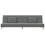 vidaXL Canapé-lit à 2 places avec deux oreillers Gris foncé Tissu