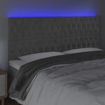 vidaXL Tête de lit à LED Gris clair 180x7x118/128 cm Velours