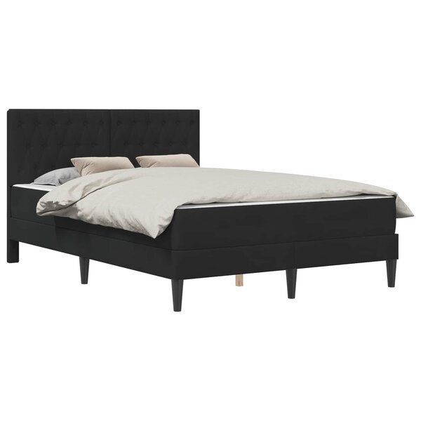 vidaXL Cadre de lit avec matelas vidaXL Noir Noir 120 x 190 cm Velours