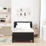 Lit à ressort vidaXL avec matelas Noir 100x200 cm Velours
