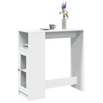vidaXL Table de bar avec étagères blanc bois d'ingénierie