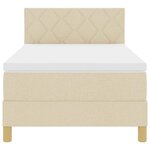 vidaXL Lit boxspring avec matelas Crème 100 x 200 cm tissu