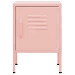 vidaXL Table de chevet Rose 35x35x51 cm Acier