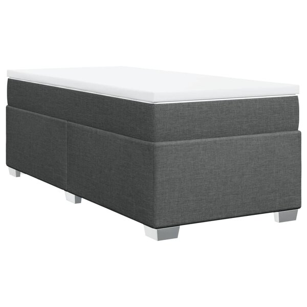 vidaXL Sommier à lattes de lit et matelas Gris foncé 90x190 cm Tissu