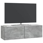 vidaXL Meuble TV mural Gris béton 98 x 31 x 30 cm Bois d'ingénierie