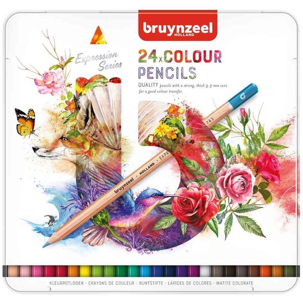 24 Crayons de couleur Expression BRUYNZEEL
