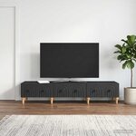 vidaXL Meuble TV avec tiroir Noir 147 x 34 5 x 30 cm Bois d'ingénierie