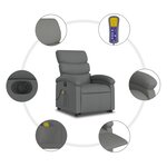 vidaXL Fauteuil inclinable de massage électrique Gris foncé Tissu
