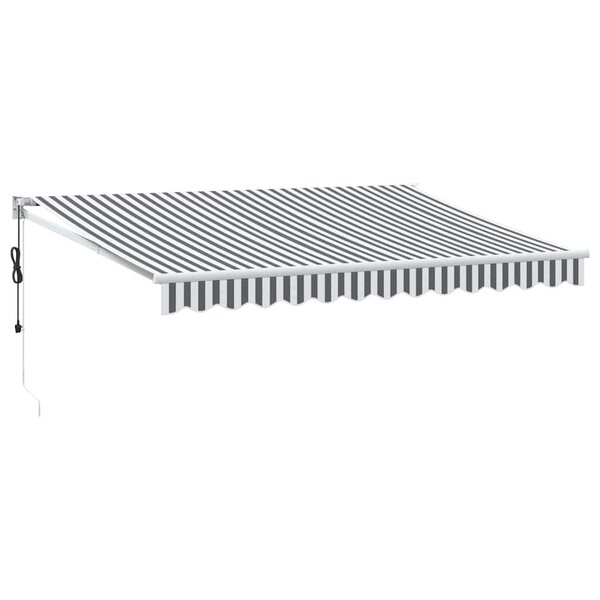 vidaXL Auvent rétractable anthracite et blanc 3 5x2 5m tissu/aluminium