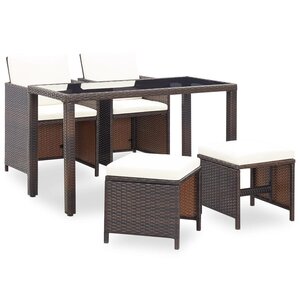 vidaXL Ensemble à manger d'extérieur 5Pièces avec coussins Résine tressée