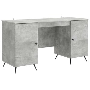 vidaXL Bureau Gris béton 142 5 x 50 x 75 cm Bois d'ingénierie